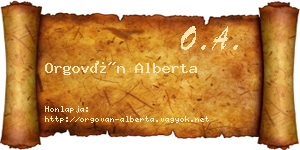 Orgován Alberta névjegykártya